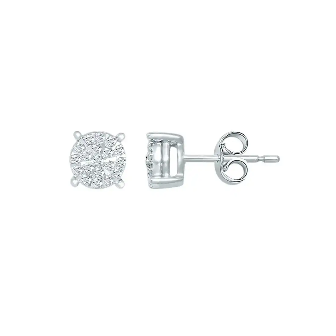 Earrings with 0.15ct of Diamonds in 9ct White Gold