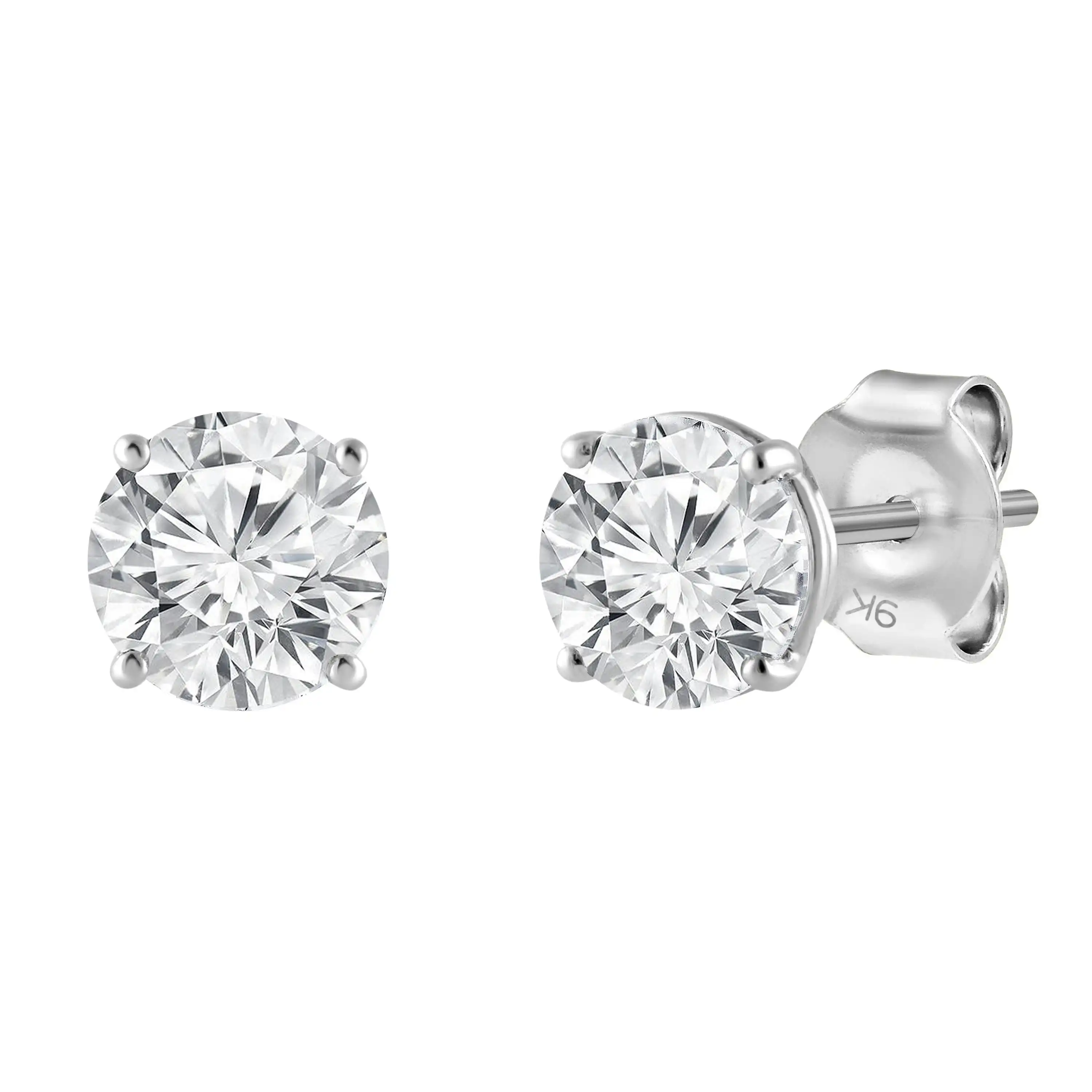 Meera 1.00ct Solitaire Laboratory Grown Diamond Earrings in 9ct White Gold