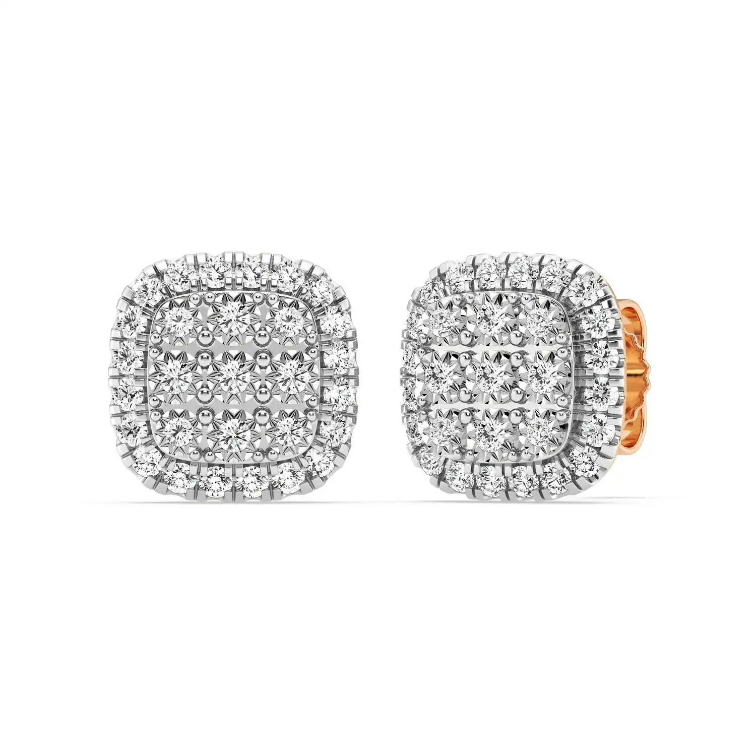 Miracle Halo Earrings with 1/2ct of Diamonds in 9ct Rose Gold