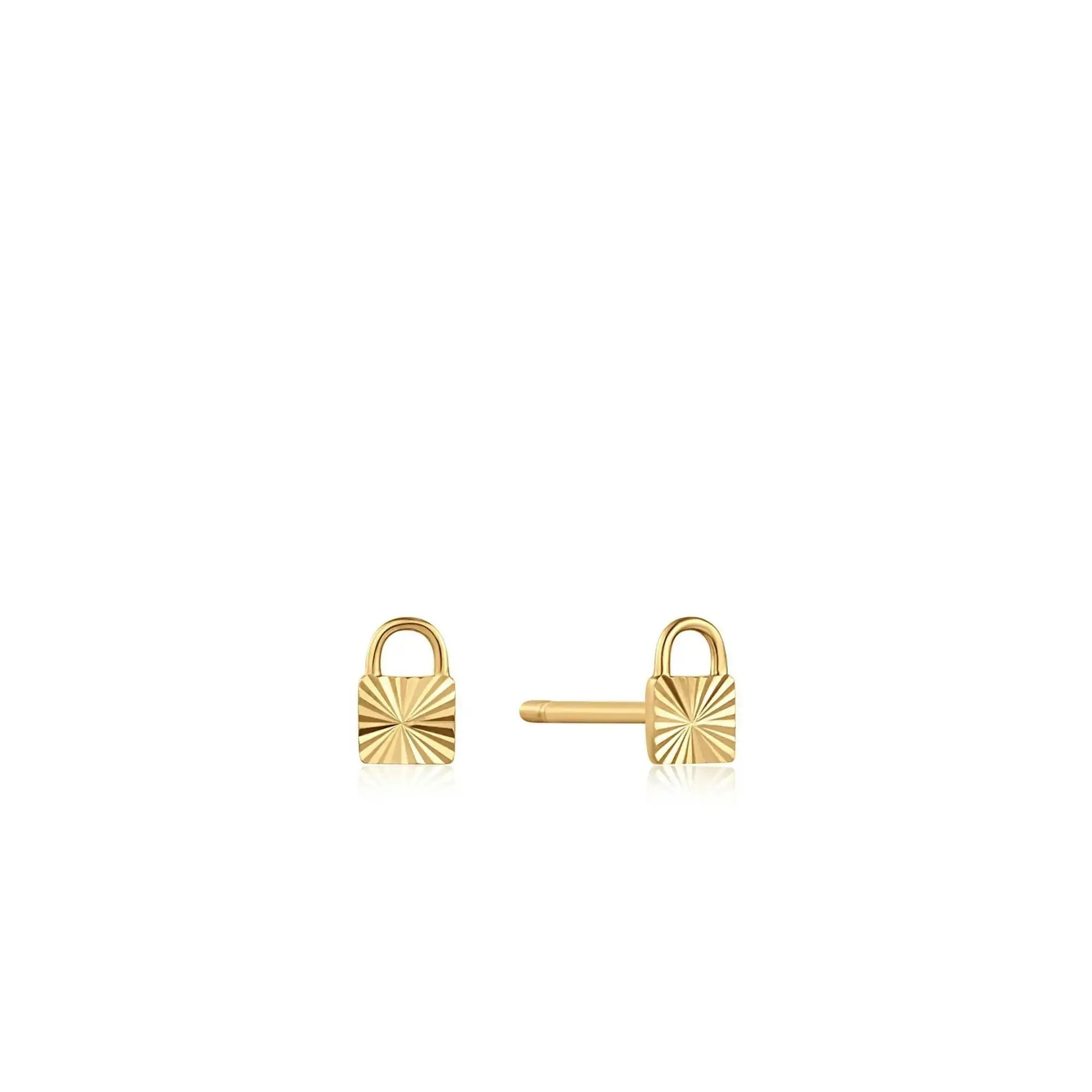 Ania Haie 14kt Gold Padlock Stud Earrings