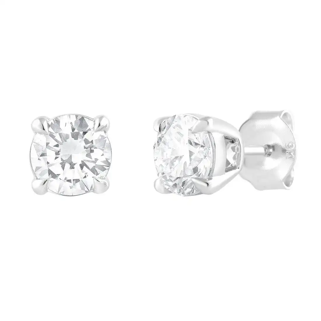 Meera 2.00ct Laboratory Grown Solitaire Diamond Earrings in 9ct White Gold