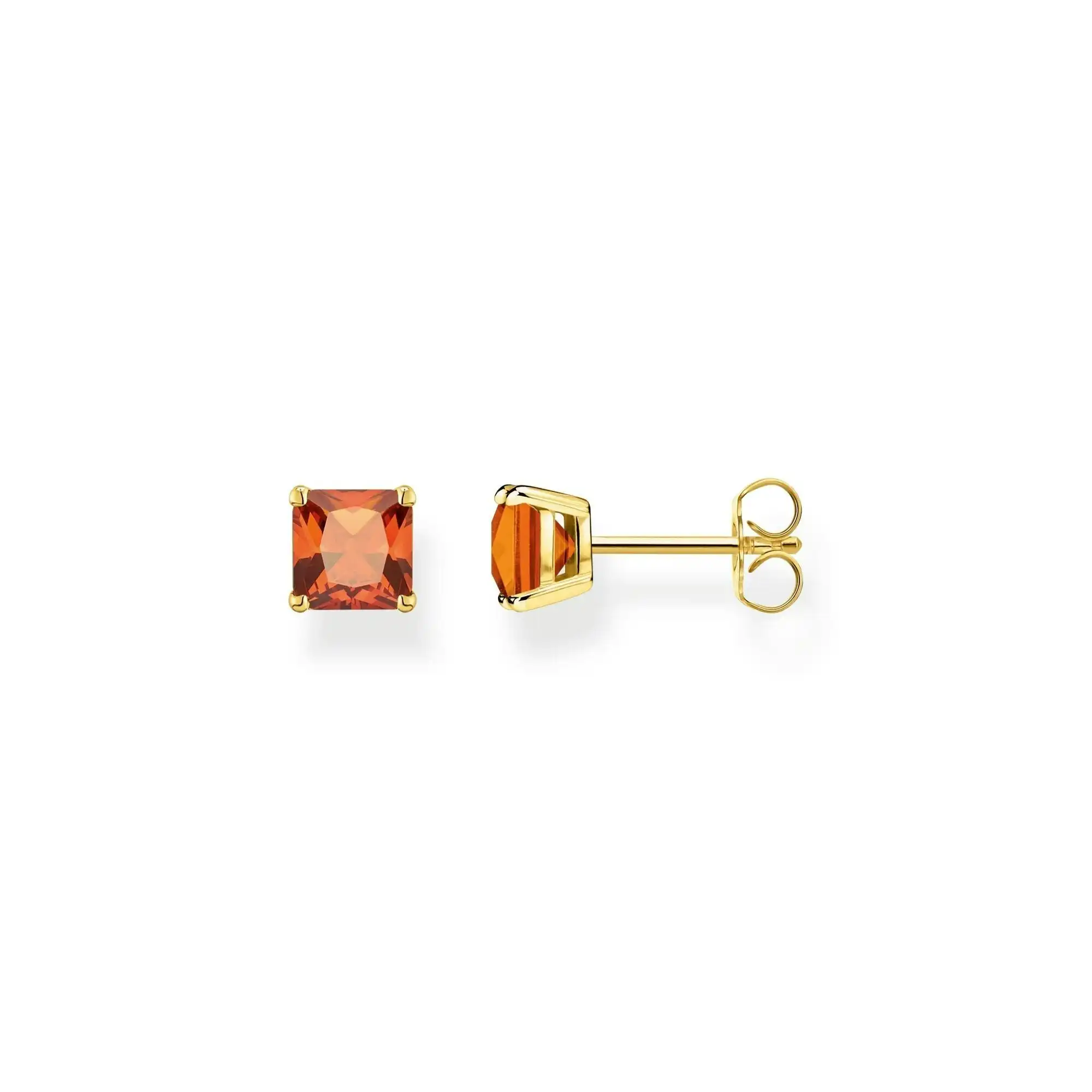 Thomas Sabo Ear studs orange stone gold