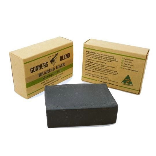 Gunners Blend Hand Crafted Beard & Hair Shampoo Bar 140gm with Activated Charcoal