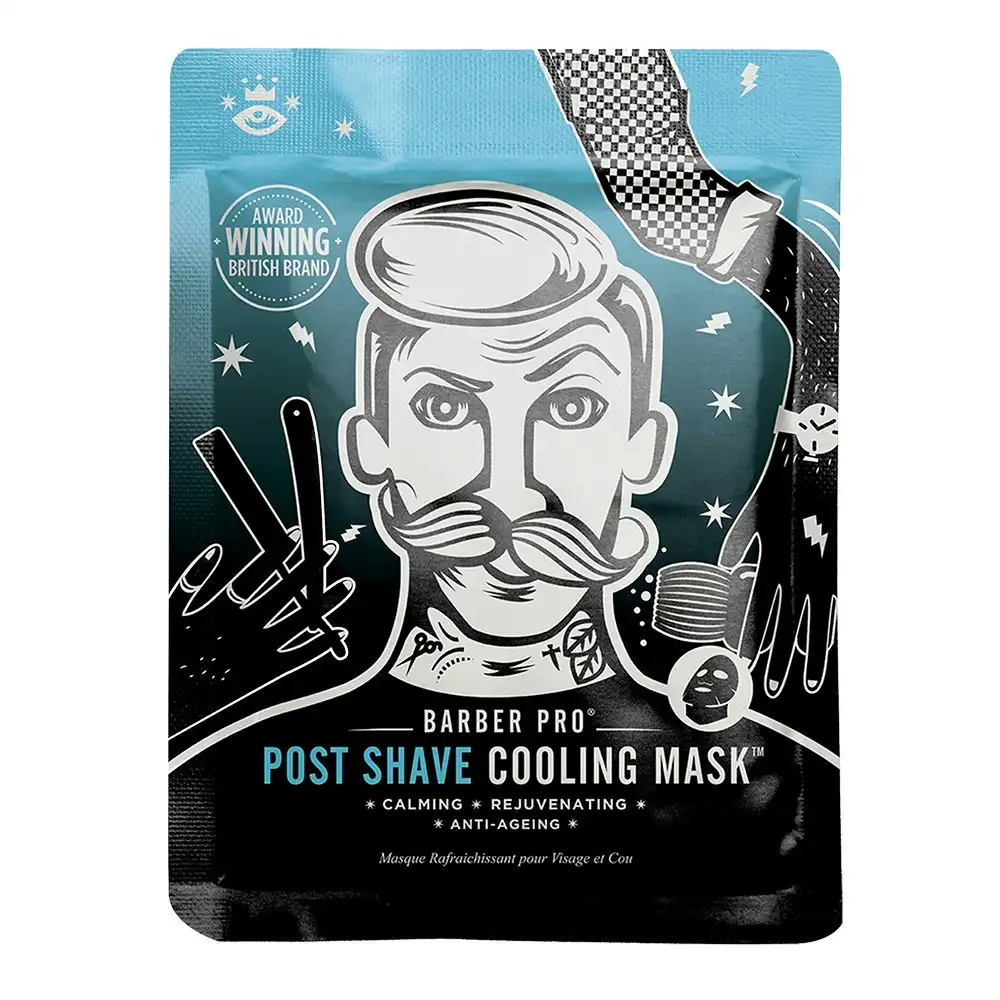 Barber Pro Post Shave Cooling Mask Anti Ageing Collagen Mens Skin Care