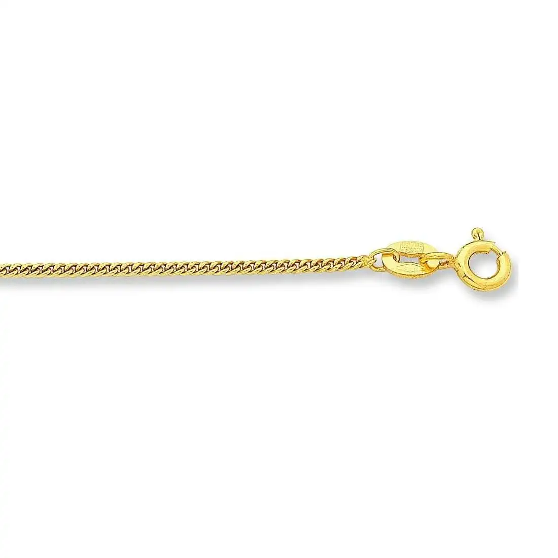 9ct Yellow Gold Silver Infused Curb Necklace 55cm