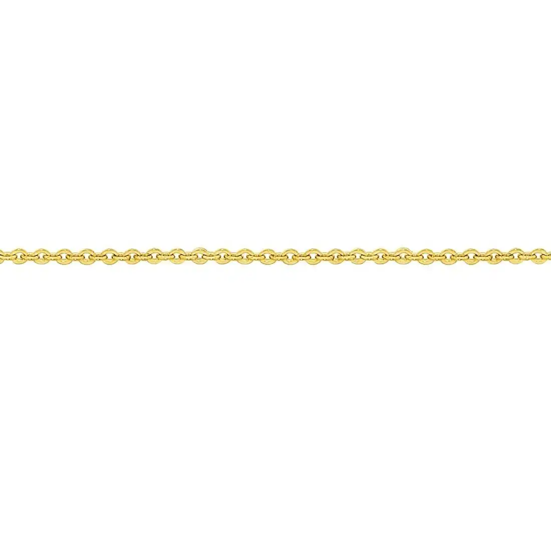 9ct Yellow Gold Silver Infused Fine Cable Necklace 40cm
