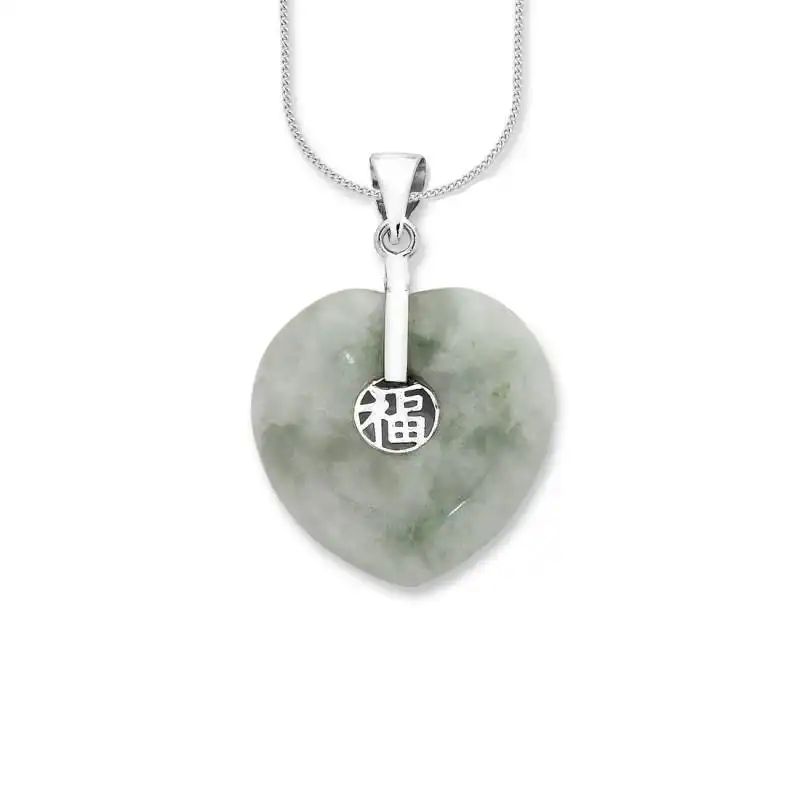Sterling Silver Natural Jade Pendant