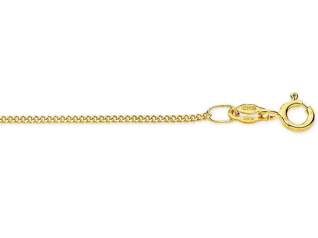 9ct Yellow Gold Fine Curb Chain Necklace 40cm