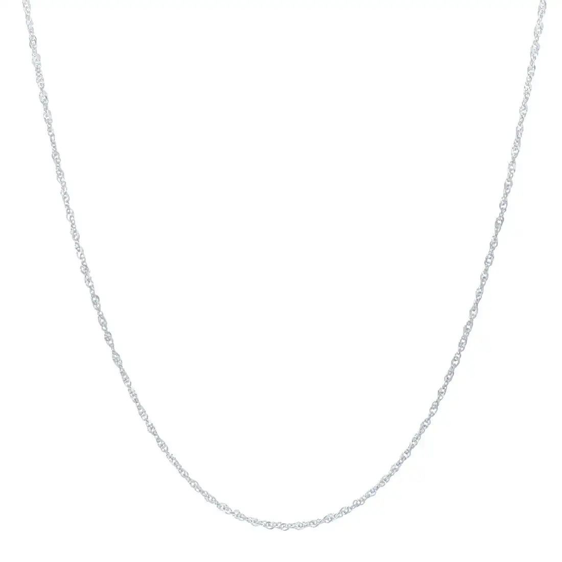 9ct White Gold Fine Singapore Chain Necklace 45cm