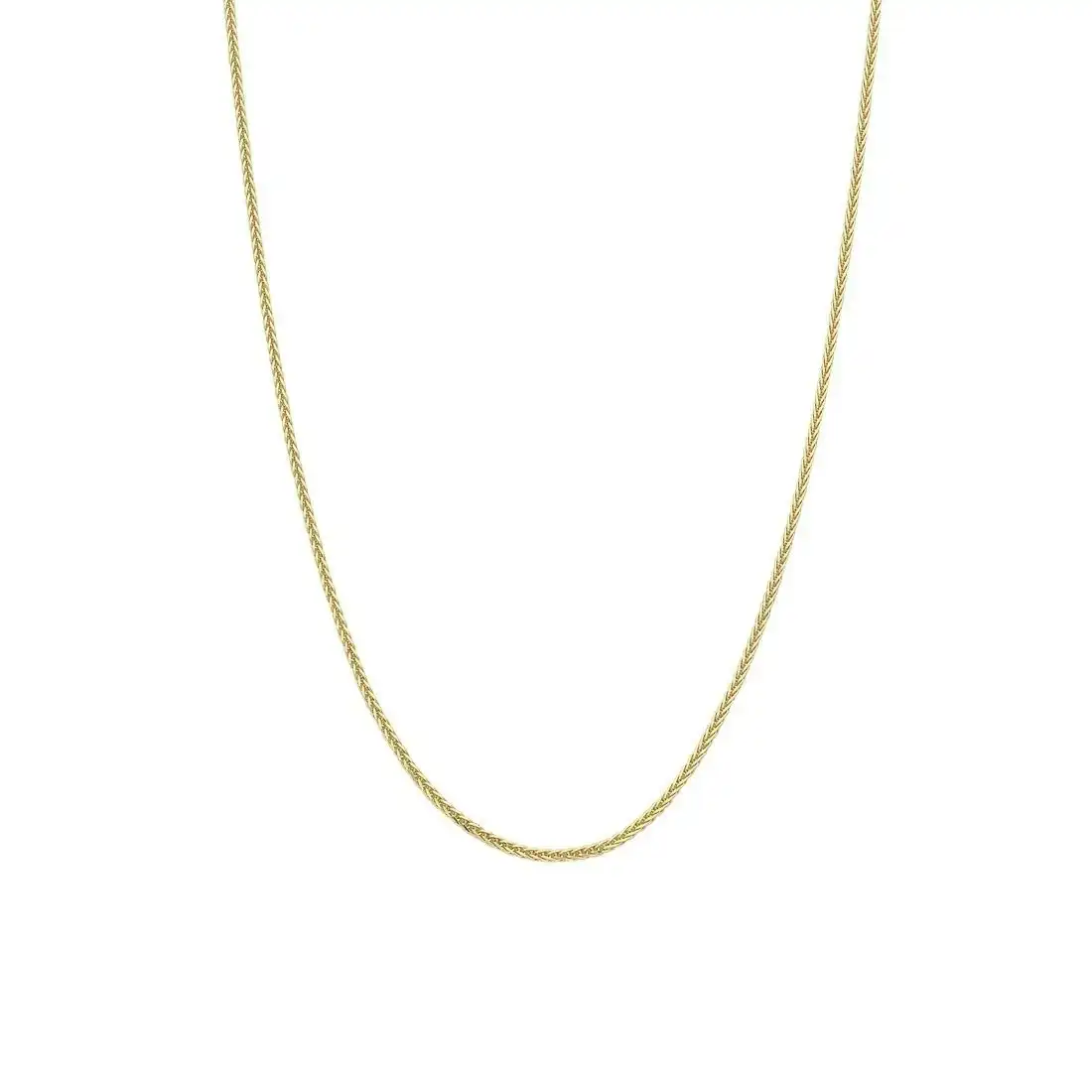 9ct Yellow Gold Diamond Cut Wheat Necklace 55cm