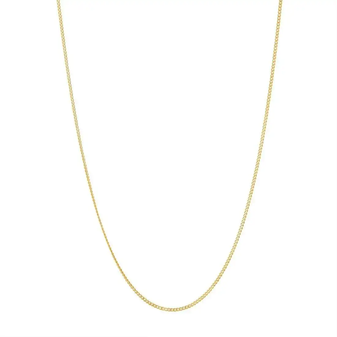 9ct Yellow Gold Fine Diamond Cut Curb Chain Necklace 50cm