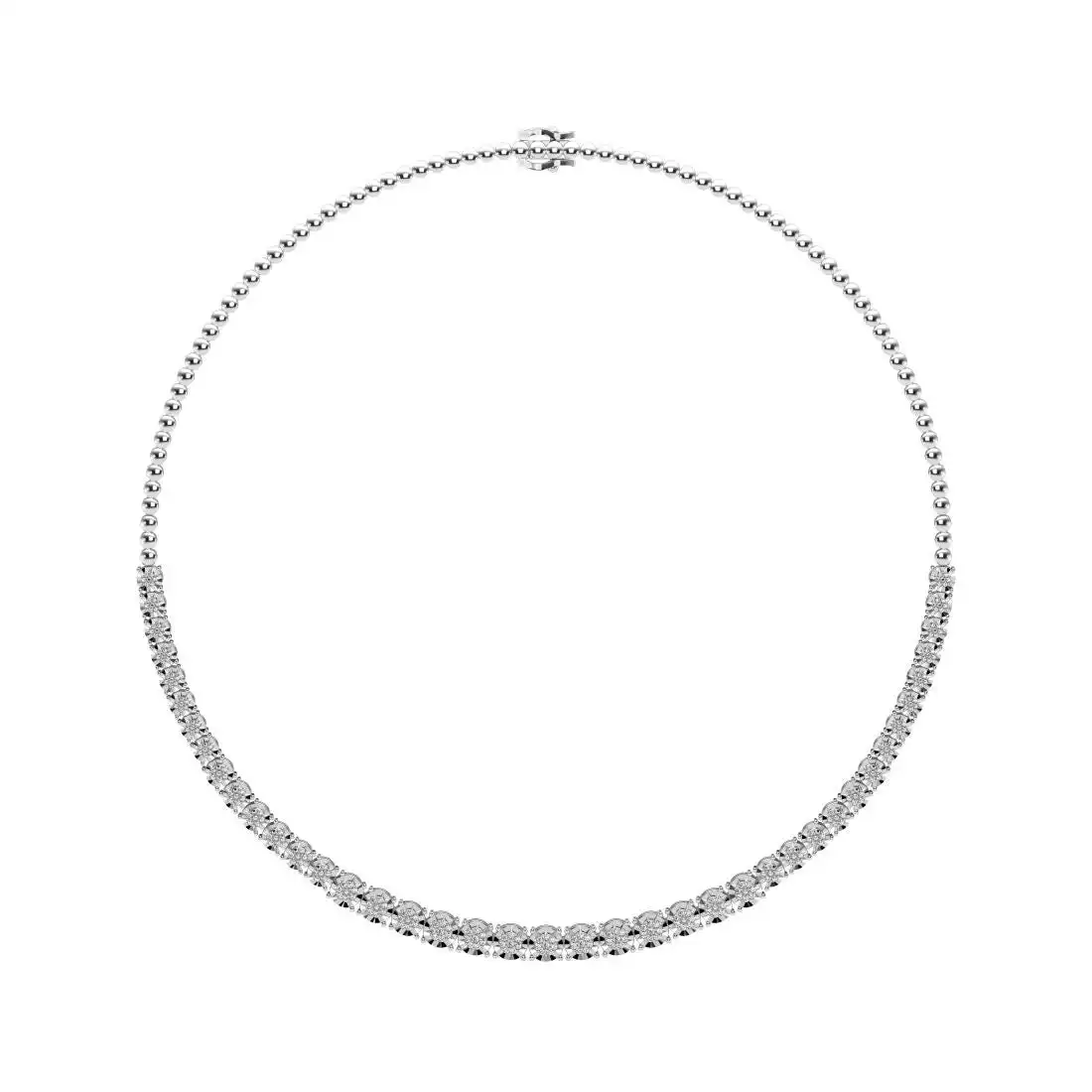 Mirage Tennis Necklace with 1.00ct of Laboratory Grown Diamonds in Sterling Silver and Platinum