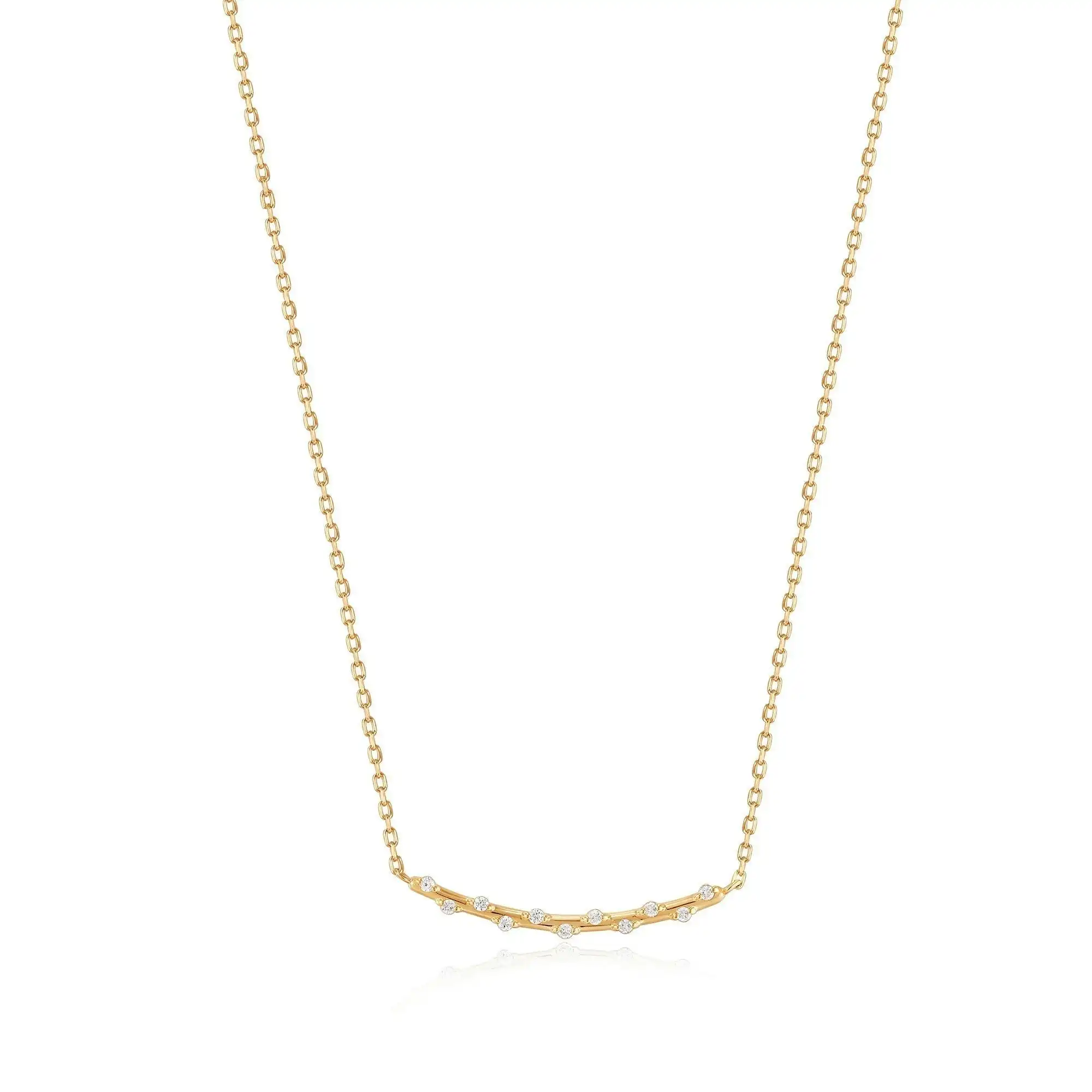 Ania Haie 14kt Gold Stargazer Natural Diamond Bar Necklace