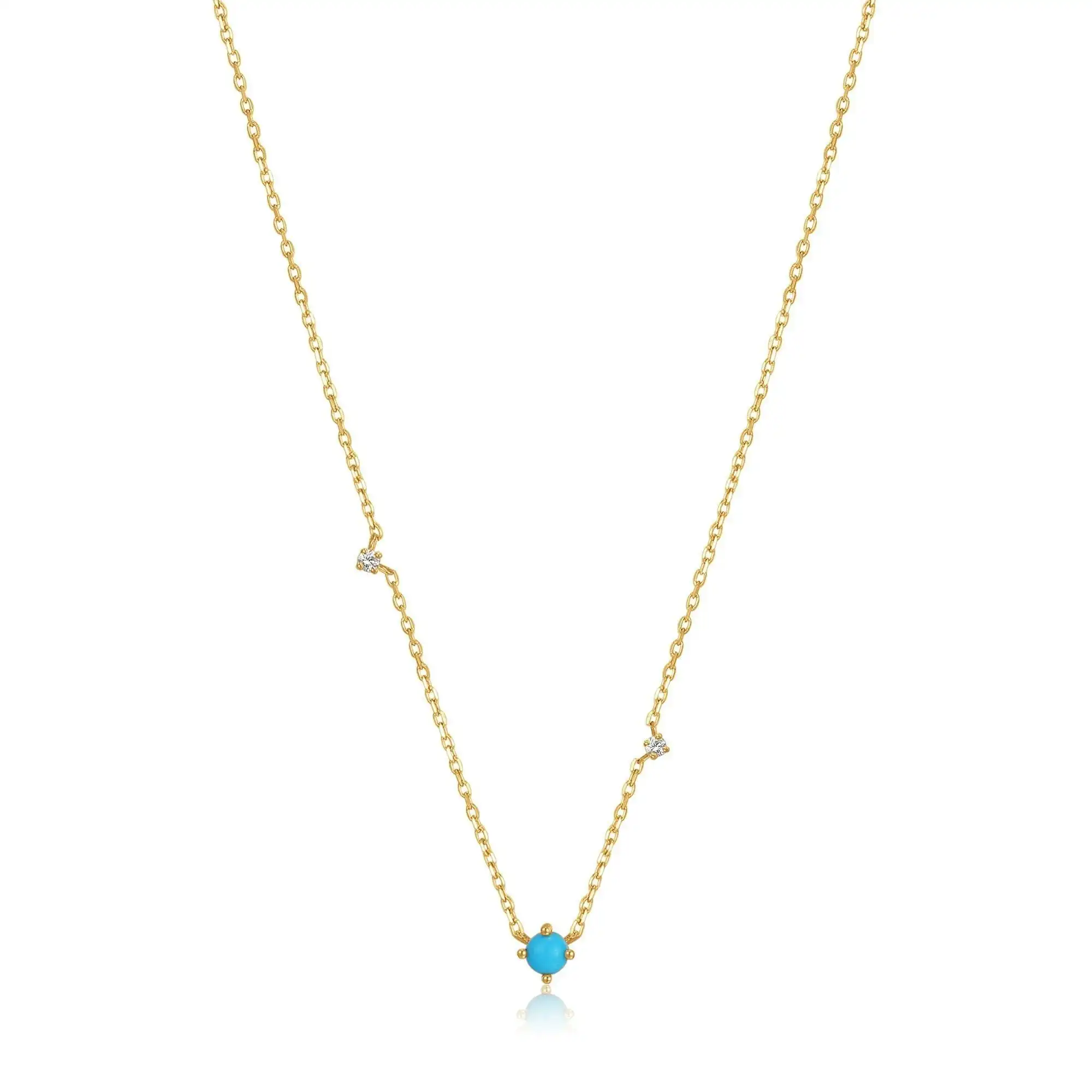 Ania Haie 14kt Gold Turquoise and White Sapphire Necklace