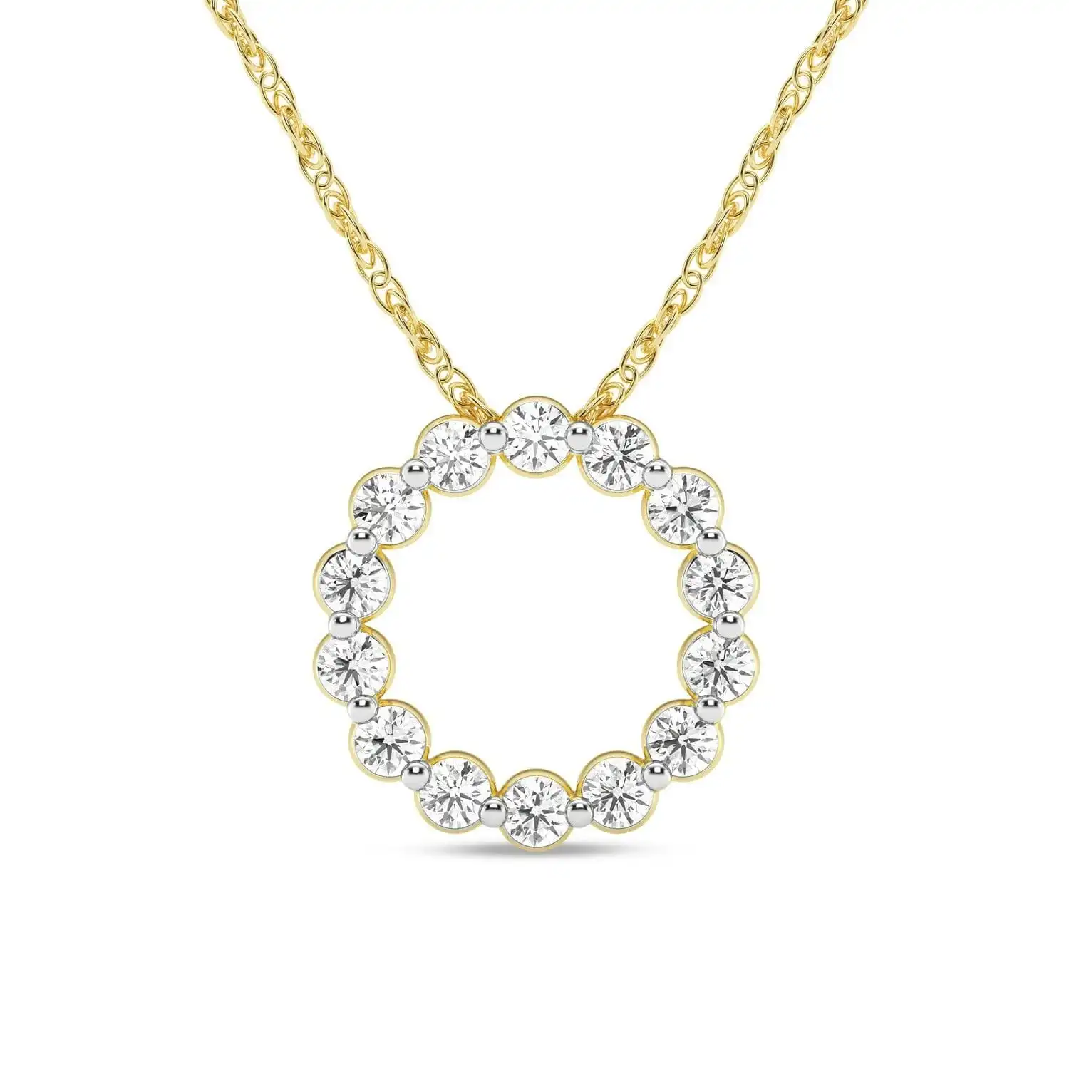 Meera Circle of Love Necklace with 1/2ct of Laboratory Grown Diamonds in 9ct Yellow Gold