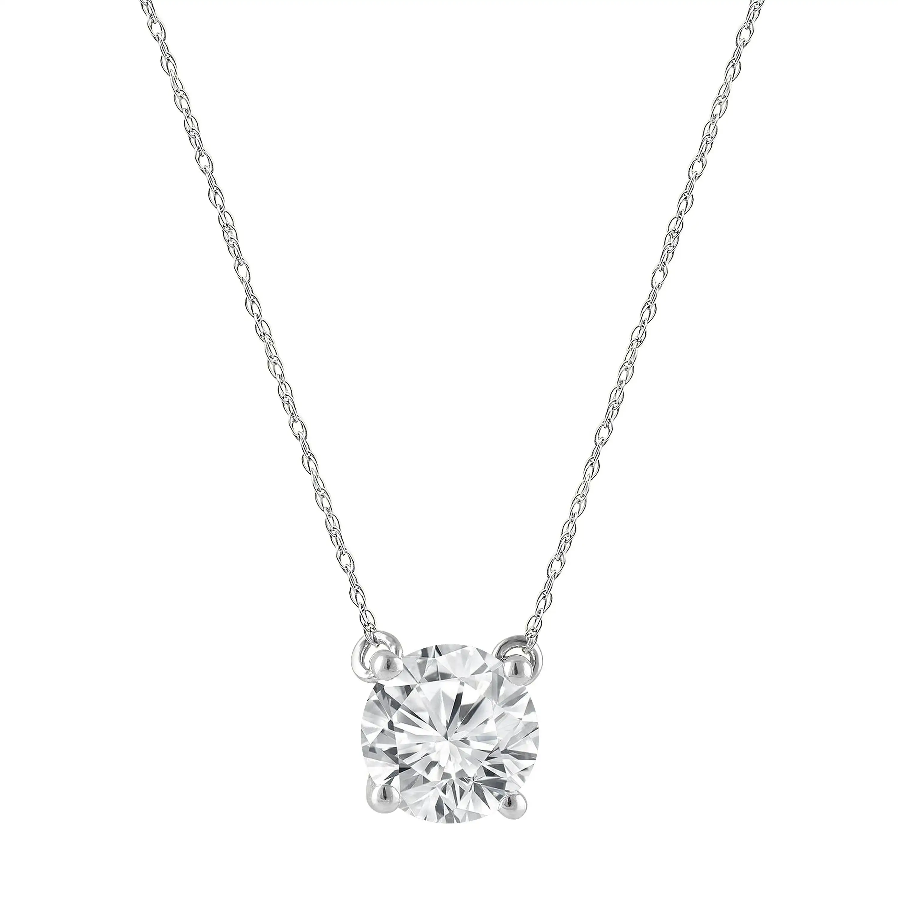 Meera 1.00ct Laboratory Grown Solitaire Diamond Necklace in 9ct White Gold
