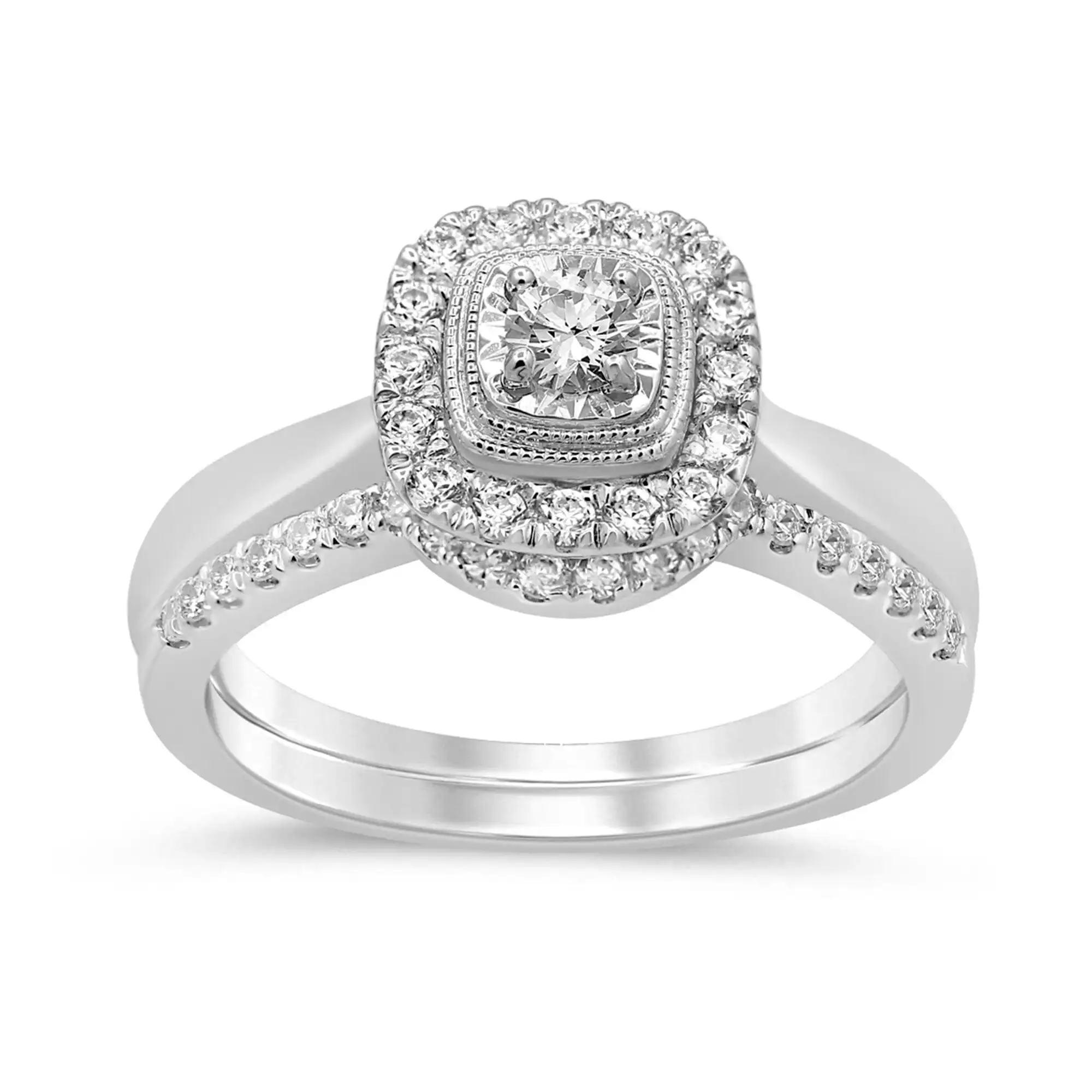 Meera Square Solitaire with 0.50ct of Laboratory Grown Diamonds in 9ct White Gold