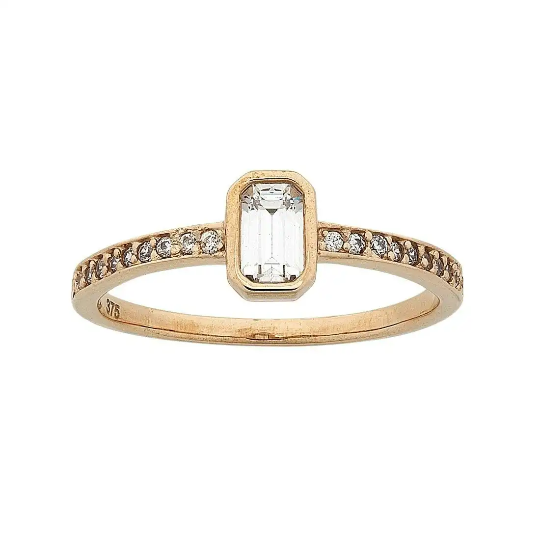 9ct Rose Gold Cubic Zirconia Stackable Ring