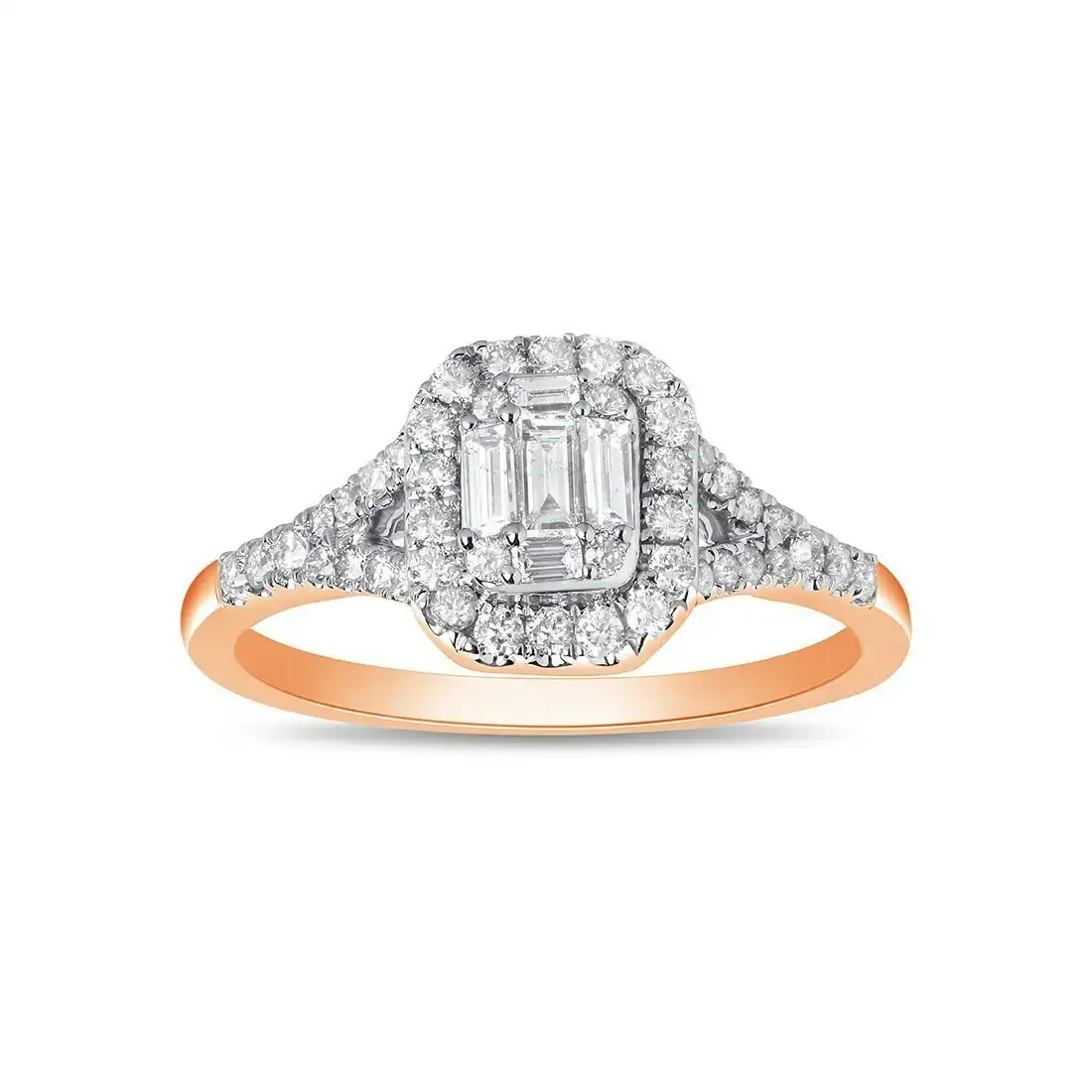 Surround Ring with 1/2ct of Diamonds in 9ct Rose Gold