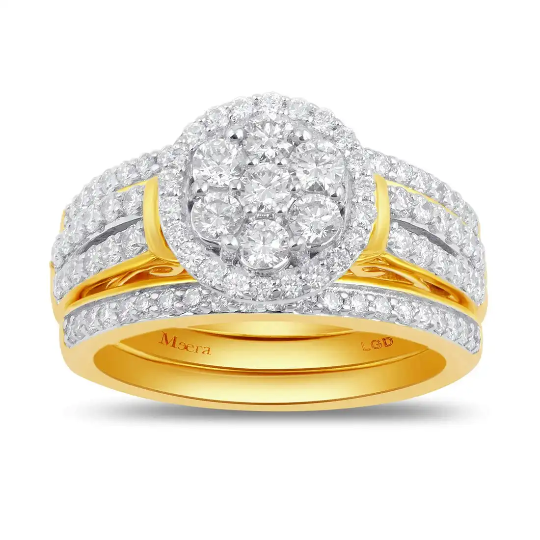 Meera Triple Ring with 1.25ct of Laboratory Grown Diamonds in 9ct Yellow Gold
