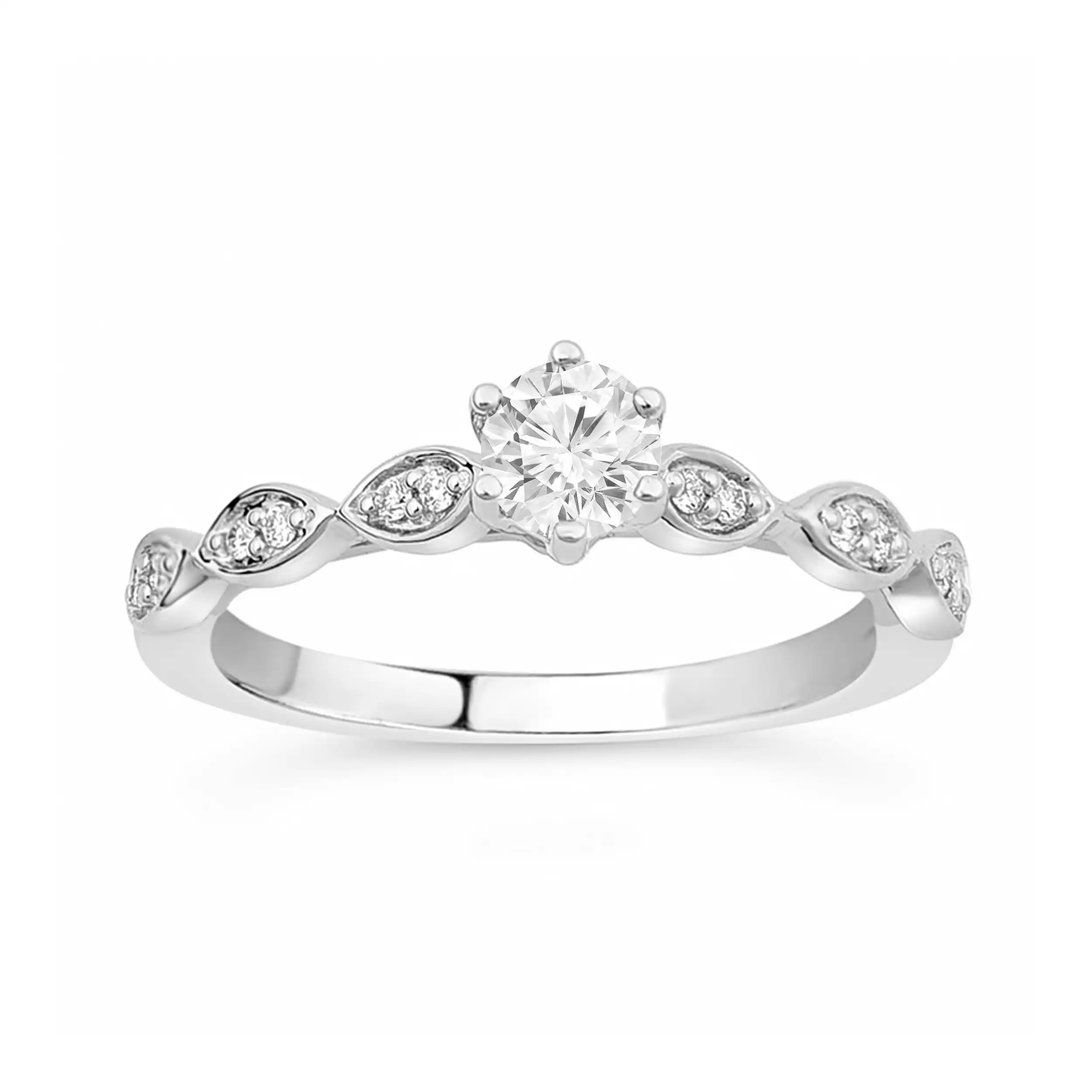 Facets of Love Ring with 0.35ct of Diamonds in 18ct White Gold