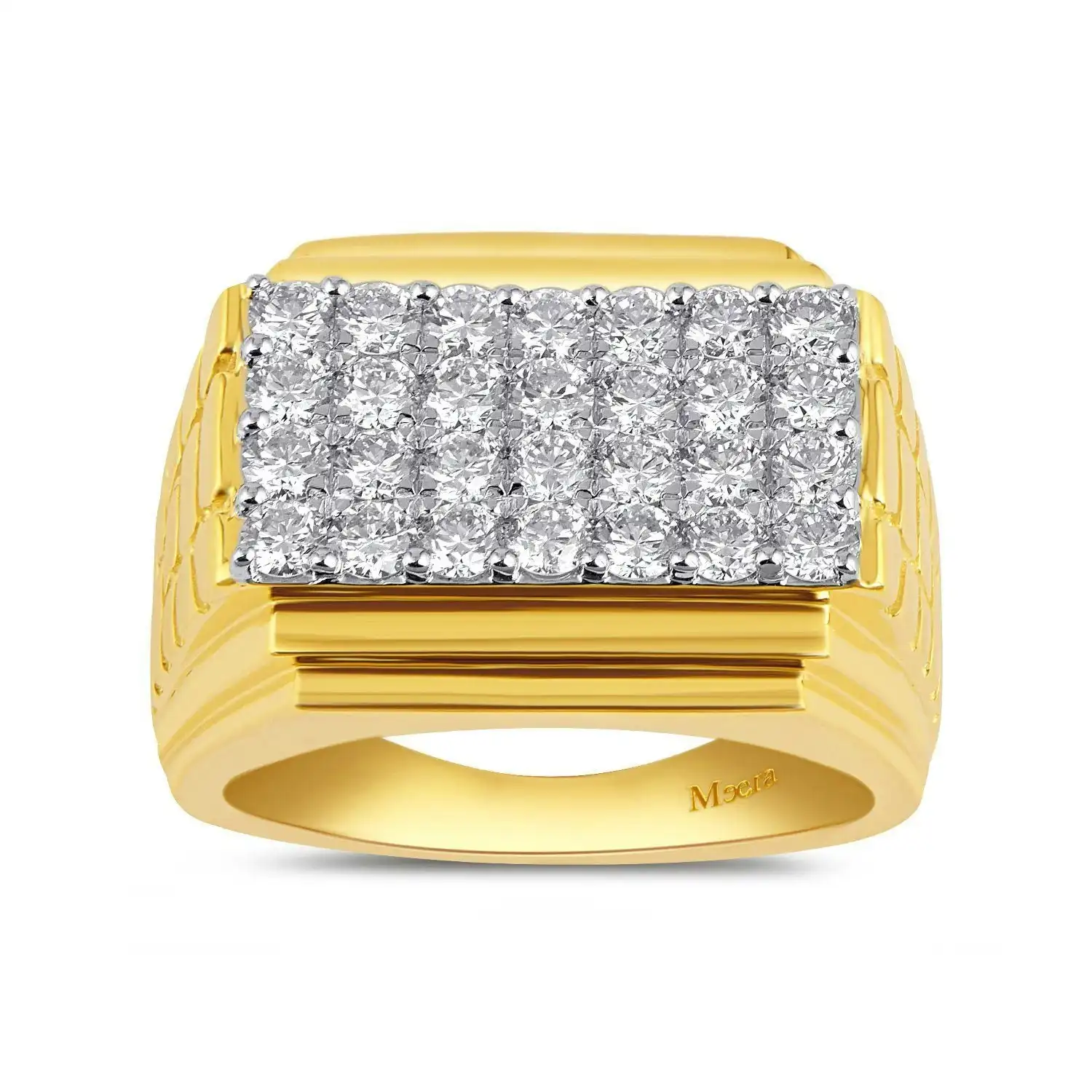 Meera Men's Ring with 2.00ct of Laboratory Grown Diamonds in 9ct Yellow Gold