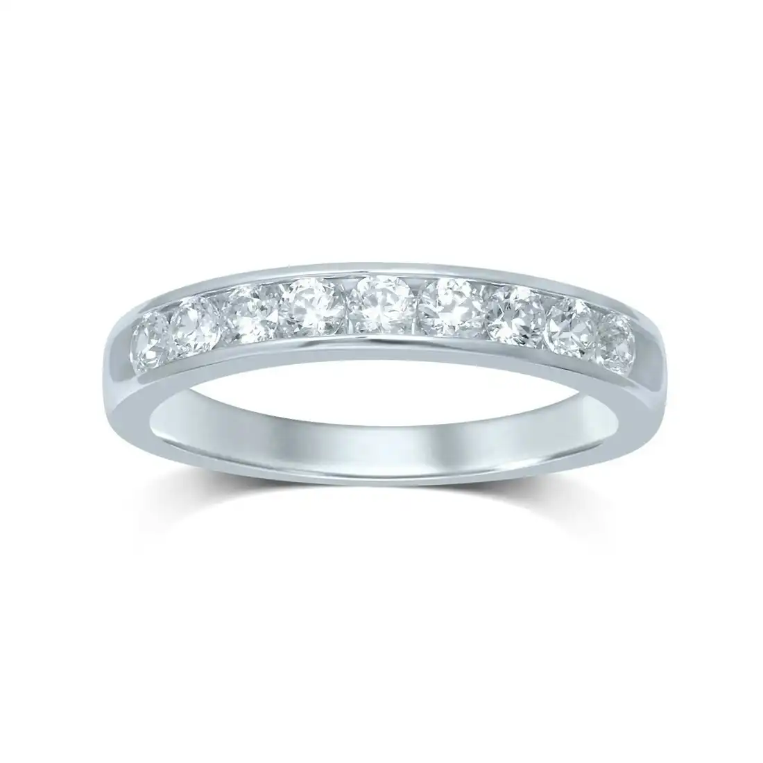 9ct White Gold 0.50ct Brilliant Channel Eternity Ring