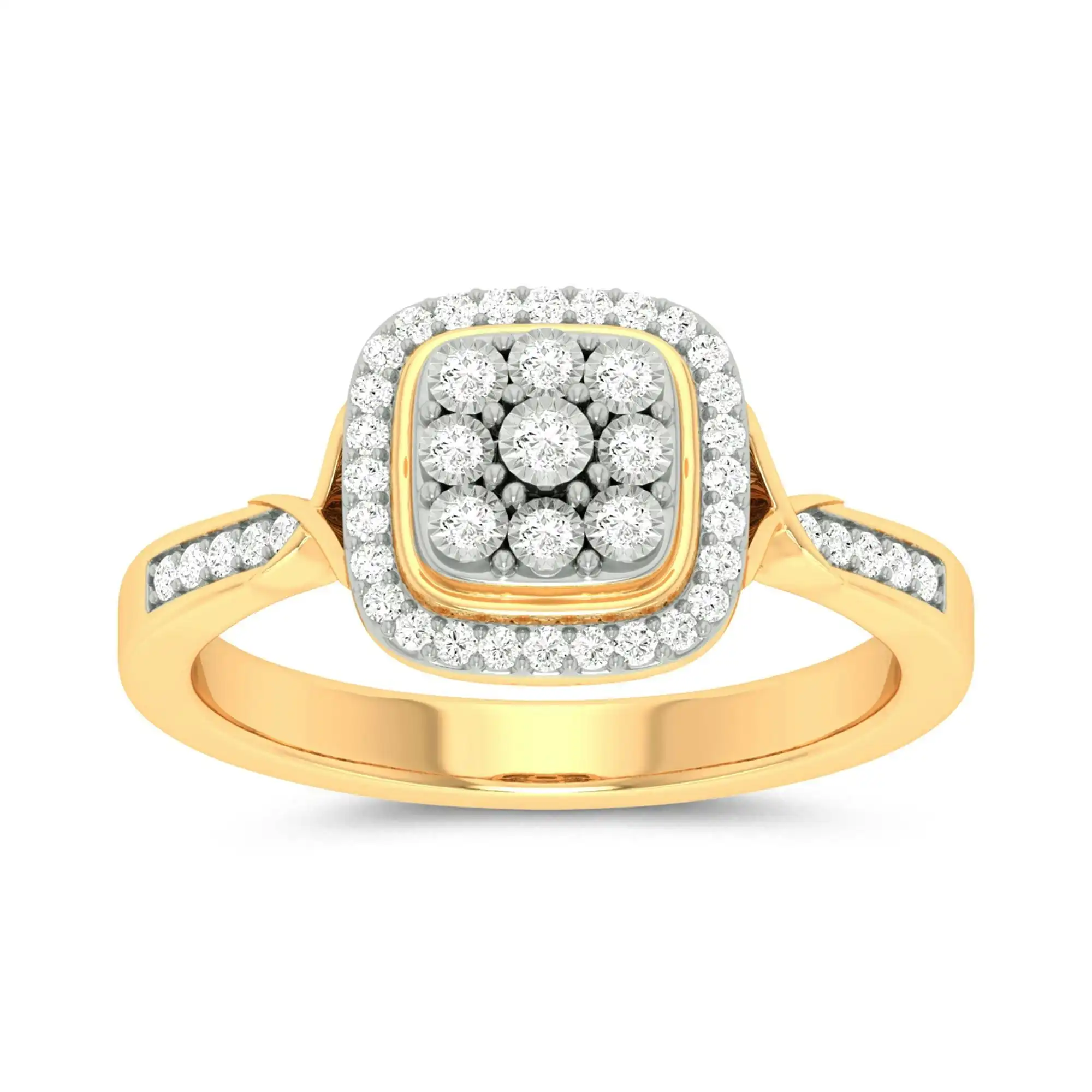 Meera Miracle Bezel Ring with 1/5ct of Laboratory Grown Diamonds in 9ct Yellow Gold