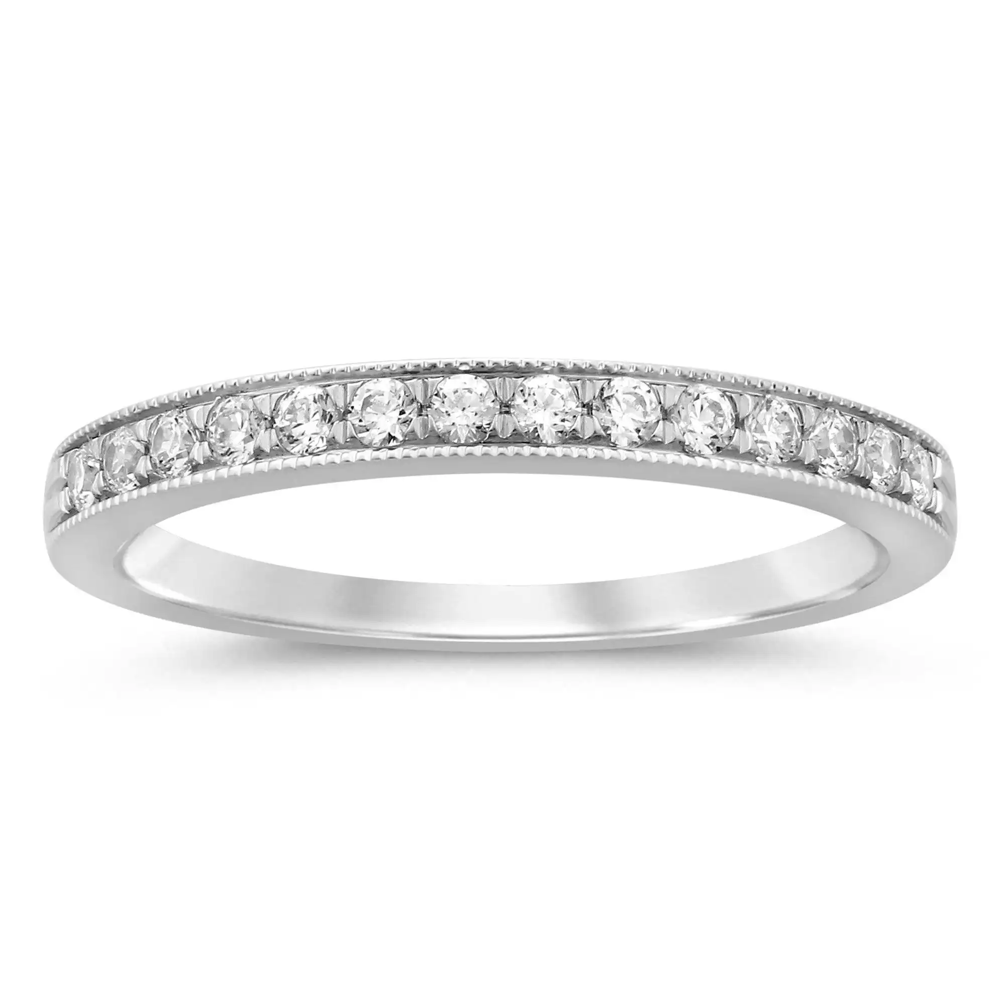 Grain Eternity Ring with 1/4ct of Diamonds in 9ct White Gold