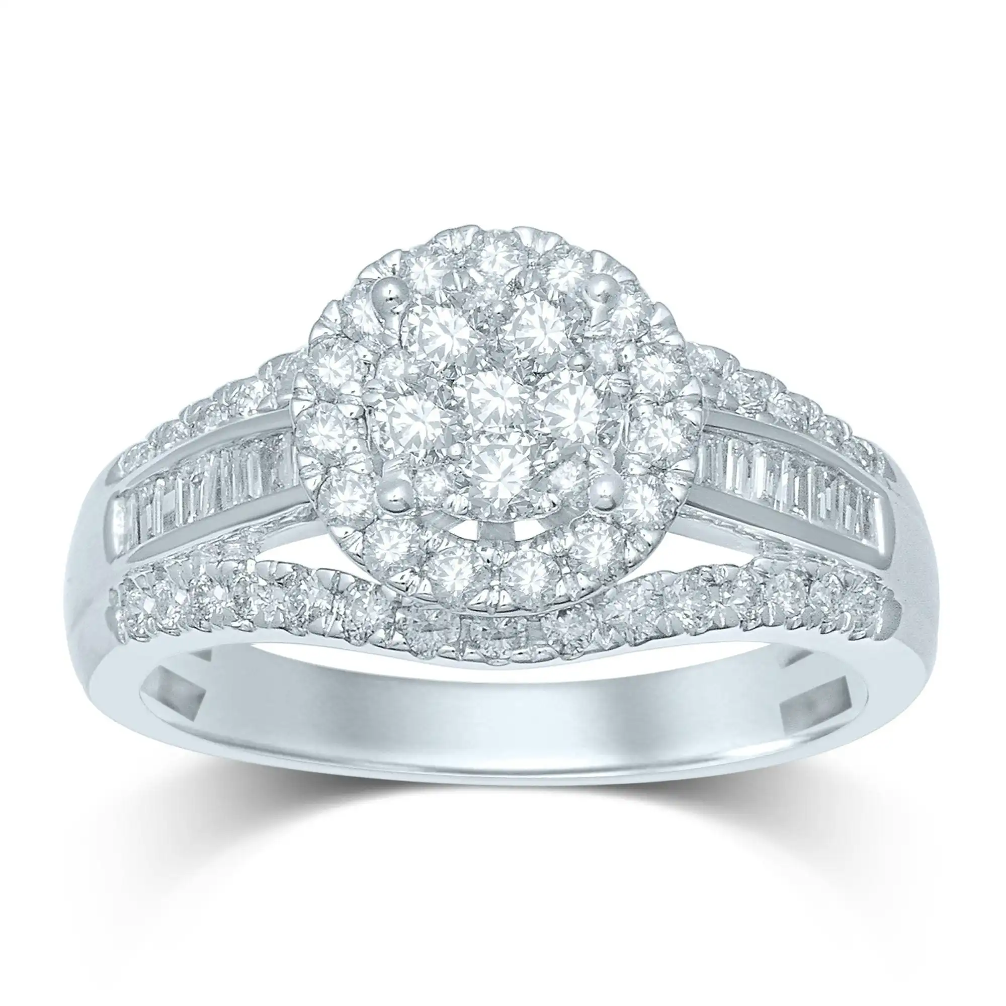Brilliant Channel Ring with 0.85ct of Diamonds in 9ct White Gold