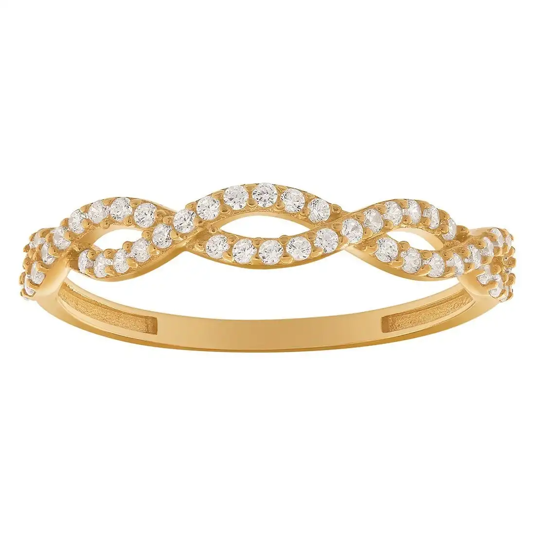 Plait Stackable Ring in 9ct Yellow Gold