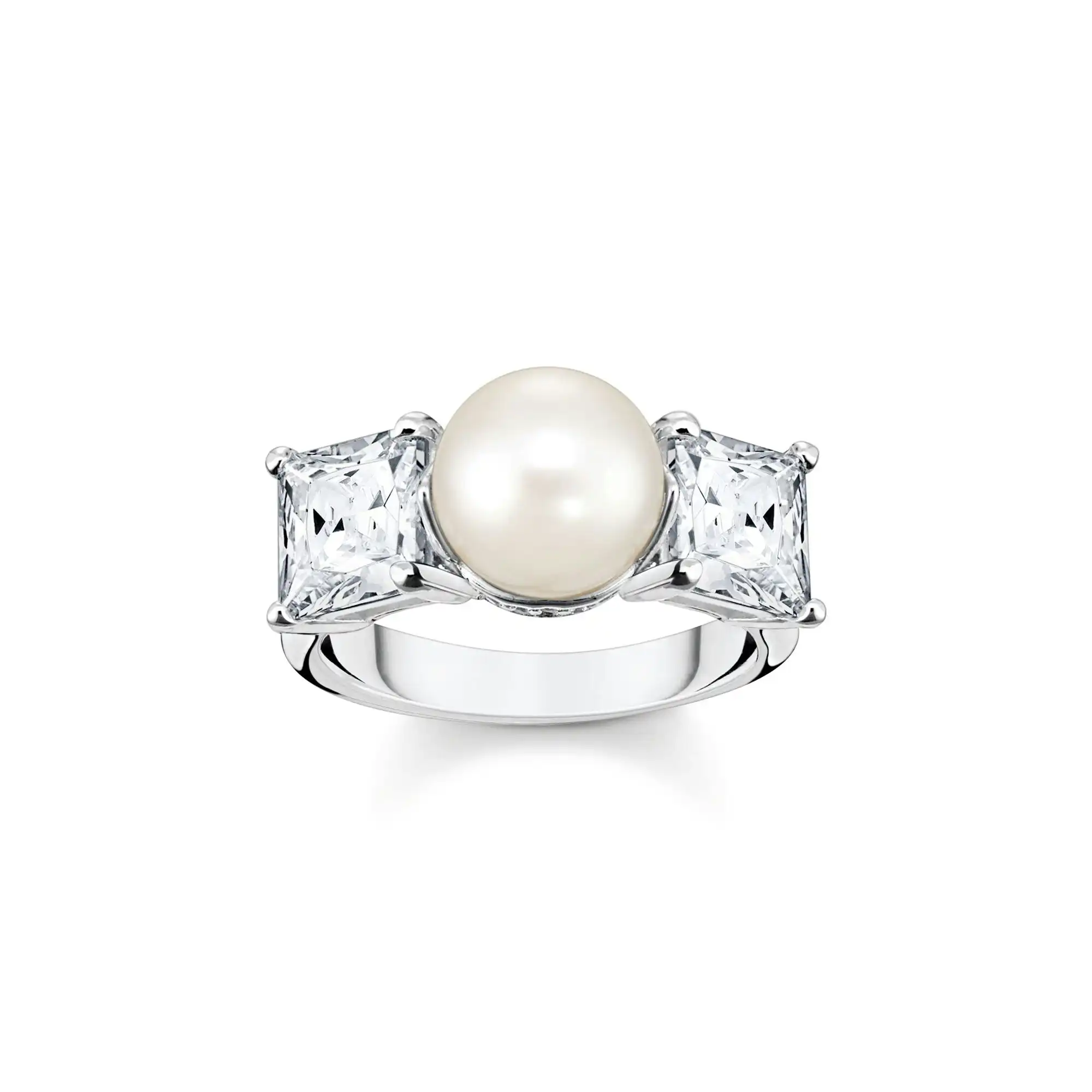 Thomas Sabo Ring pearls with white stones silver