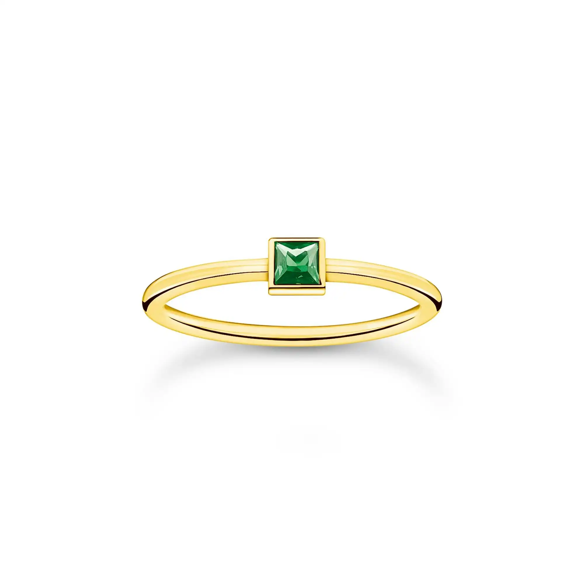 Thomas Sabo Ring with green stone gold