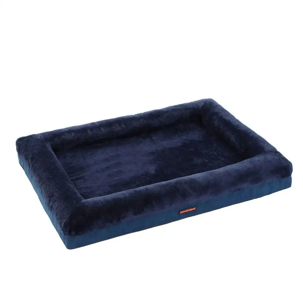 Paws & Claws 103x76cm Winston Orthopaedic Foam Walled Pet/Dog Bed Large Navy