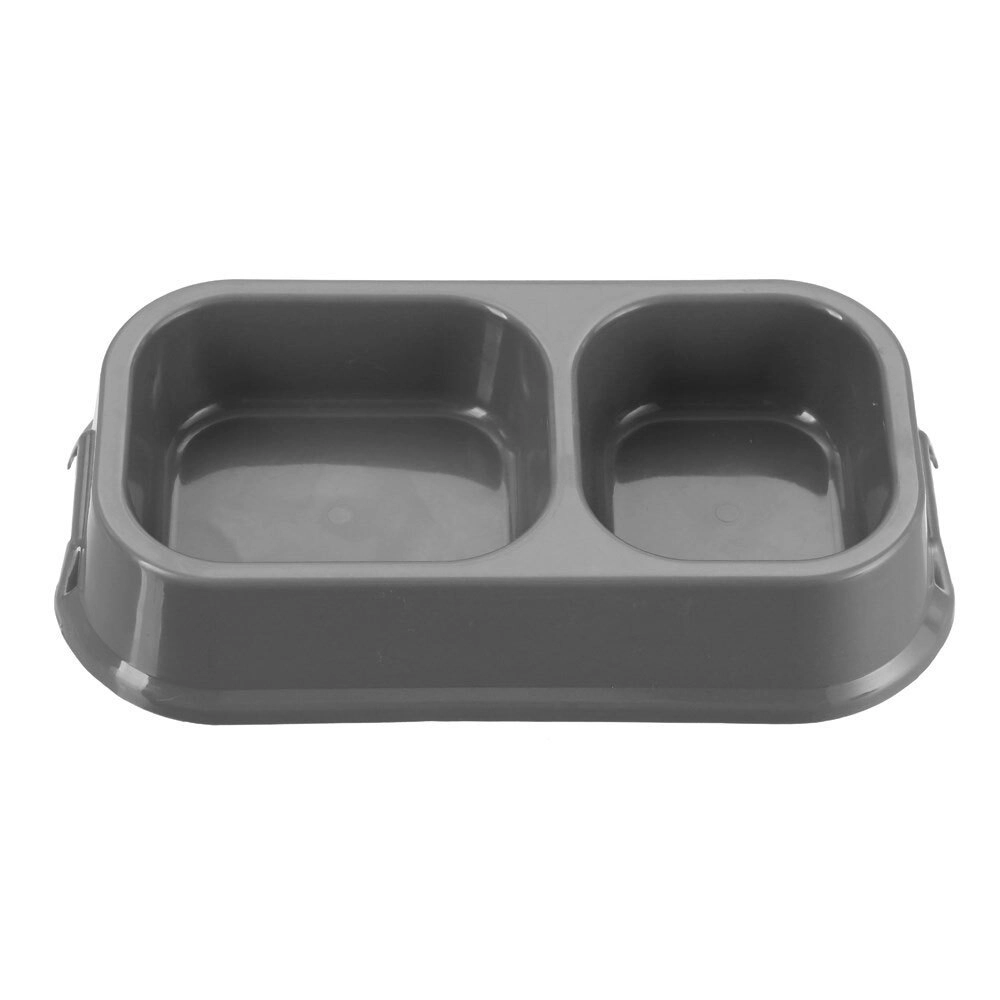 Paws & Claws 32cm Pets/Dogs Square Essentials Dual Bowl/Dishes/Feeders Assorted