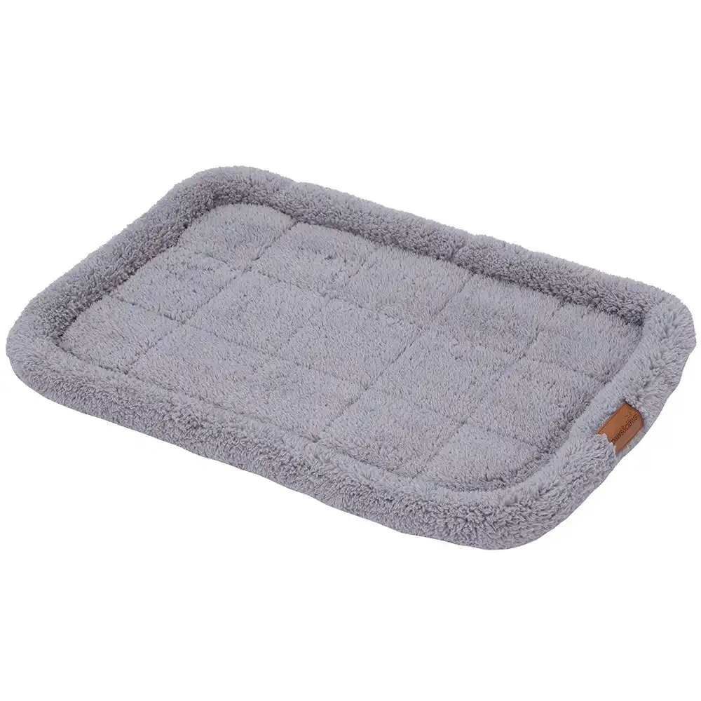 Paws & Claws Sherpa Crate/Carrier Cushion/Mattress Pet Dog 90x57cm Large Grey