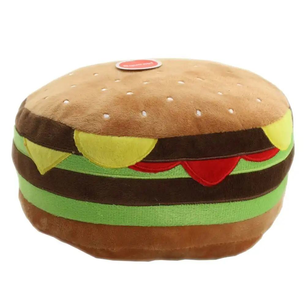 Paws & Claws Dog Toy 75cm Fast Food Mega Burger Bite Plush w/ Squeaker Assorted