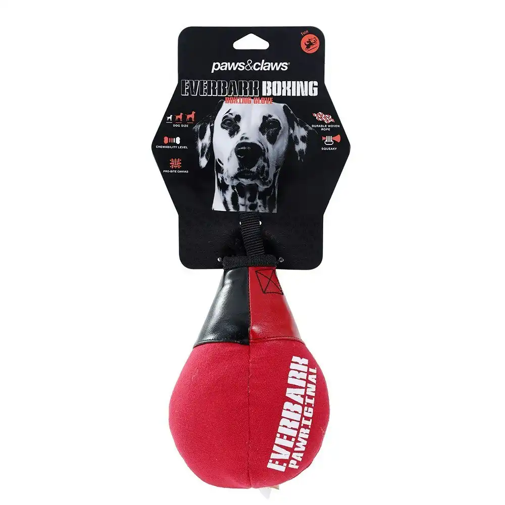 Paws & Claws 21cm Boxing Speedball Oxford Toy Fun Play Squeaky for Pet/Dog Red