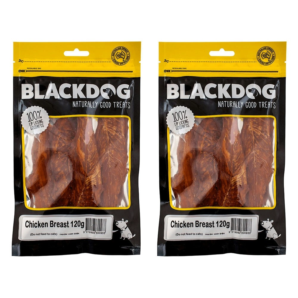 2x Blackdog 120g Naturally Good Pet/Dog Chicken Breast Fillet Healthy Treat/Food