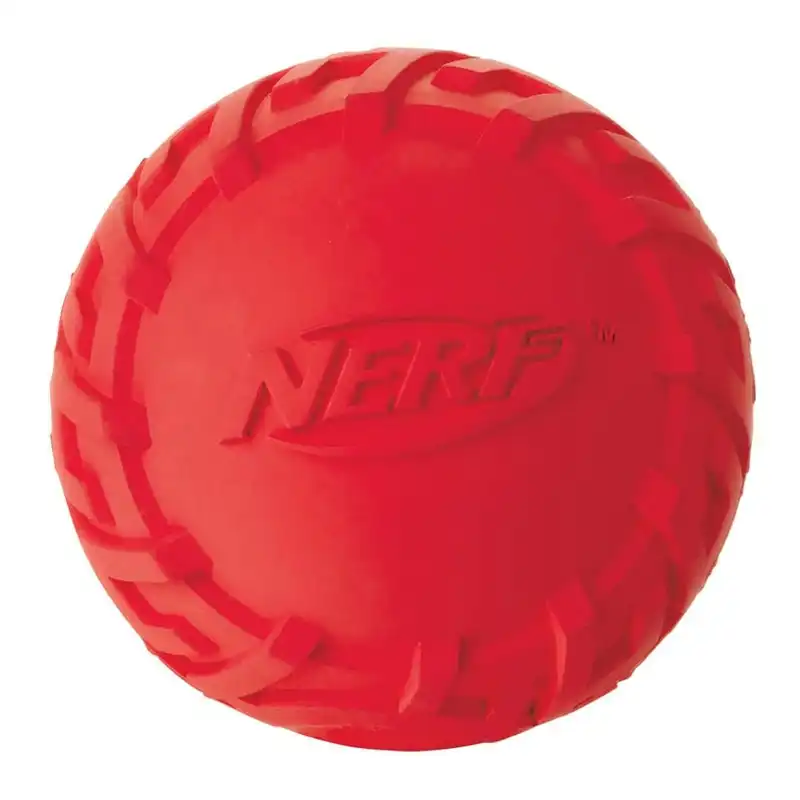 Nerf Dog Pet Indoor/Outdoor Rubber Squeaker Play Fetch Throw Chew Toy Ball Red