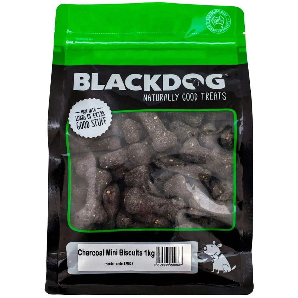 Blackdog 1kg Mini Charcoal Biscuits Dog/Puppy Pet Healthy Oven Baked Food Treats