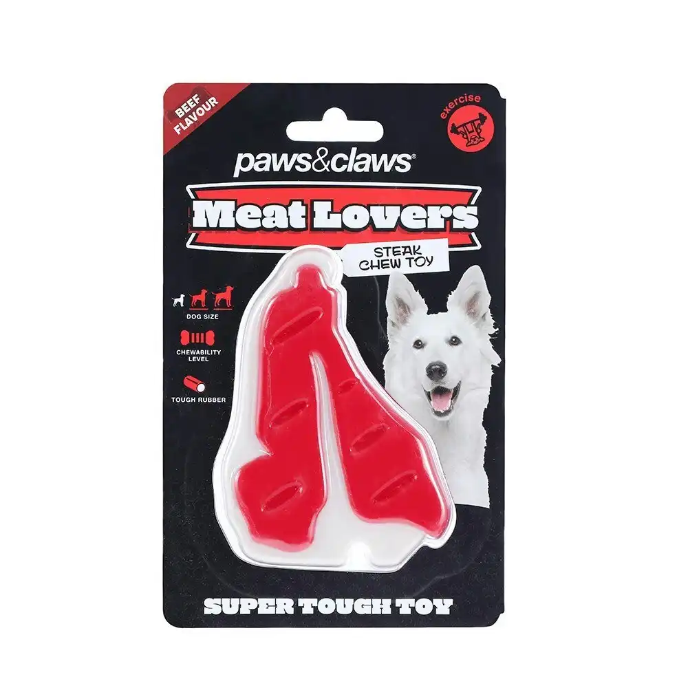 Paws & Claws 11x8x2cm Meat Lovers Flavoured Steak Dog/Pet Chew Toys Assorted