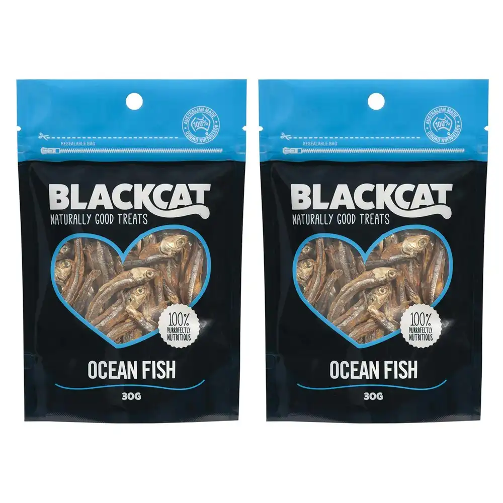 2x Blackcat Ocean Fish 30g Cat/Pet Healthy Treats/Food/Snack Training Reward Bag