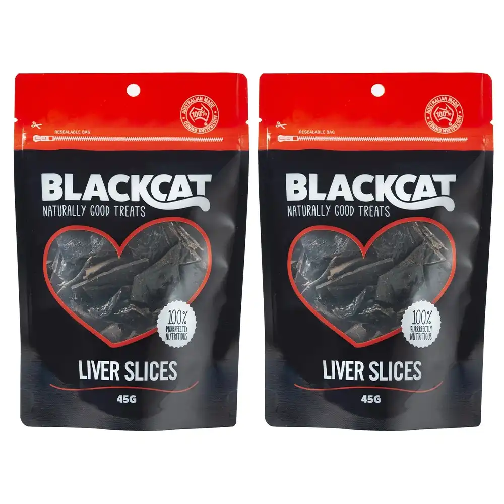 2x Blackcat Liver Slices 45g Cat/Pet Healthy Treats/Food/Meal/Snack Reward Bag