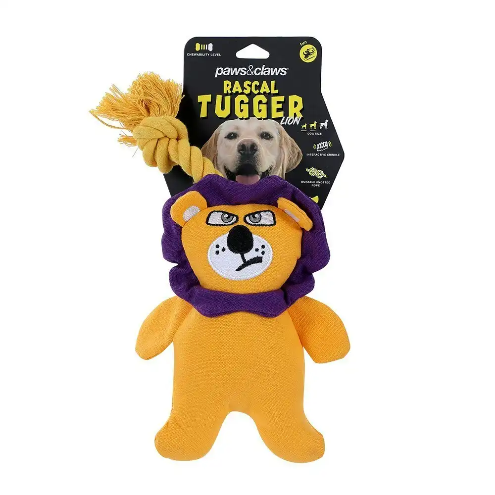 Paws & Claws 36cm Rascal Canvas Lion Tugger Pet Interactive/Play Toy w/ Squeaker