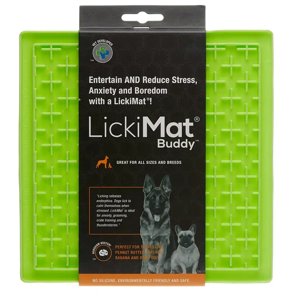 Lickimat Pet Dog/Cat Classic Buddy 20cm Feeding/Licking Mat Slow Feeder Green