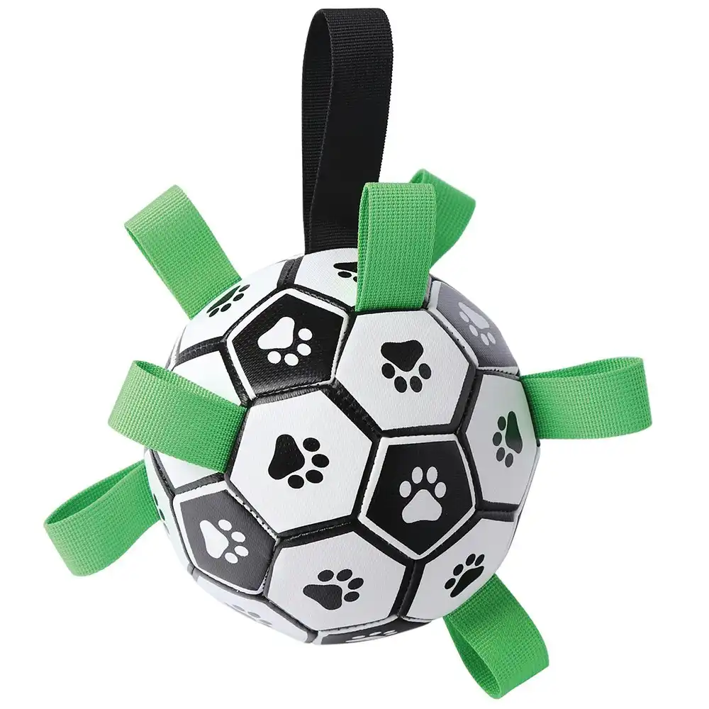 M-Pets 15cm Floating Soccer Ball Pet Tugging Chewing Toy w/ Pump For Dogs 9-27kg