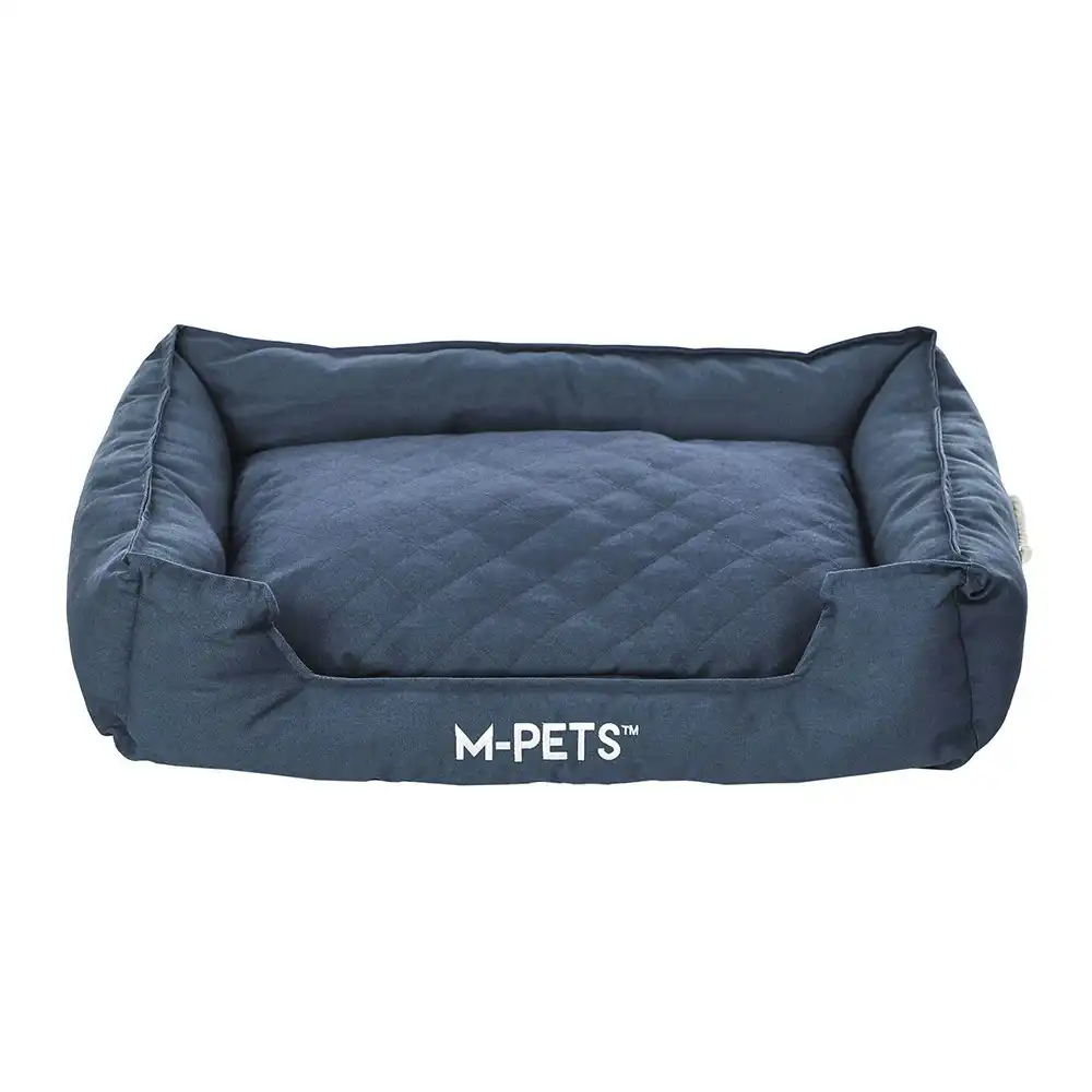 M-Pets Large 90cm Eco-Friendly Pet/Dog Bed Non-Slip Square Sleep Basket Blue