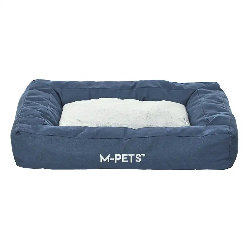 M-Pets Medium Eco-Friendly Pet/Dog 60cm Washable Bed Sleep Rectangle Cushion BLU