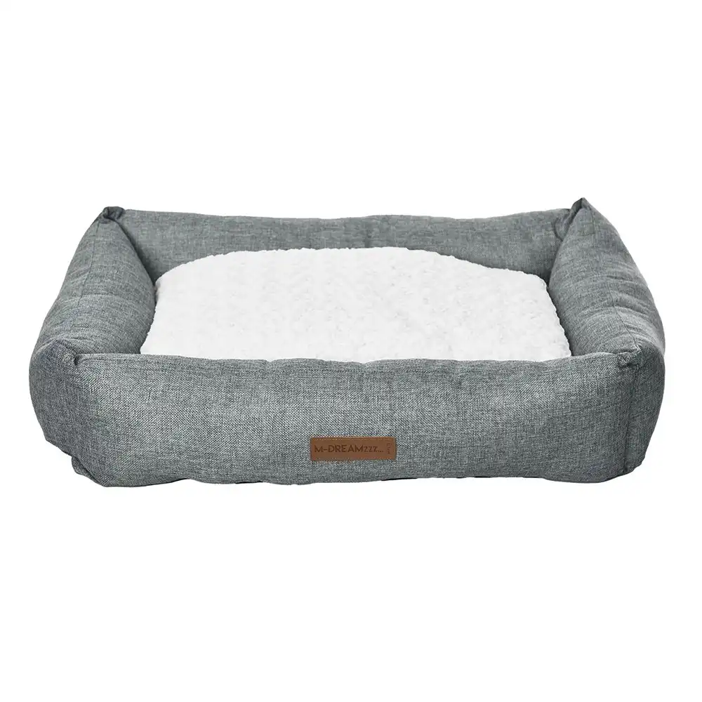 M-Pets Medium 80 x 60 x 20 cm Oleron Dog/Pet Basket/Bed Non Slip Dark Grey
